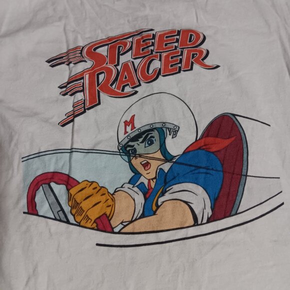 SPEED RACER Graphic T Shirt White Port and Company Small Anime 60s Cartoon Manga - Picture 2 of 6